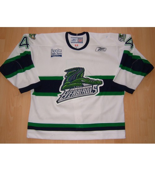 Custom ECHL 2005 06 Florida Everblades Hockey Jersey Home White